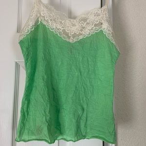 Green Tank top with beads and sequins